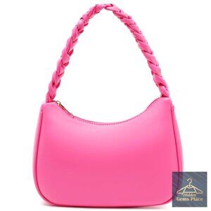 PU Leather Hobo Shoulder Bag with Zipper Closure, Mini Tote Handbag